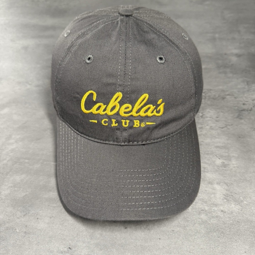 Vintage Cabelas Hat Gray Yellow Hunting Fishing Outdoor Gorpcore Dad Cap Trucker